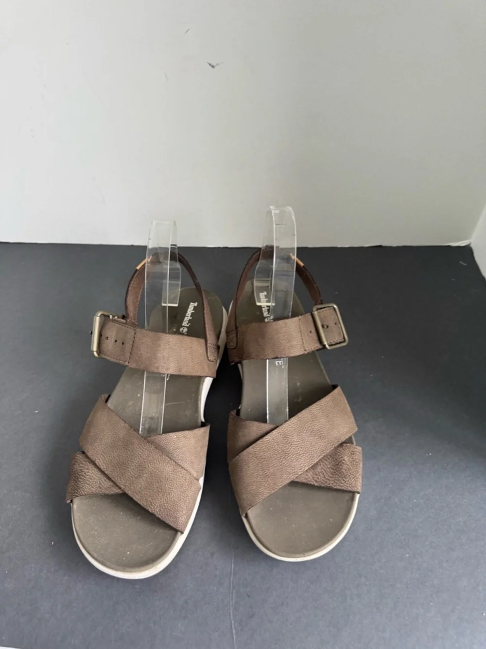 Timberland Women's Wilesport Brown/Green Leather Strap Sandals A1TSW. Size 8 - Picture 12 of 14
